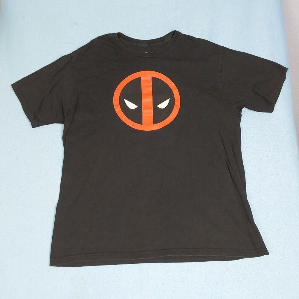 Marvel Dead Pool Men's T-shirt Black Size XL Short Sleeve Comics Villian X Force